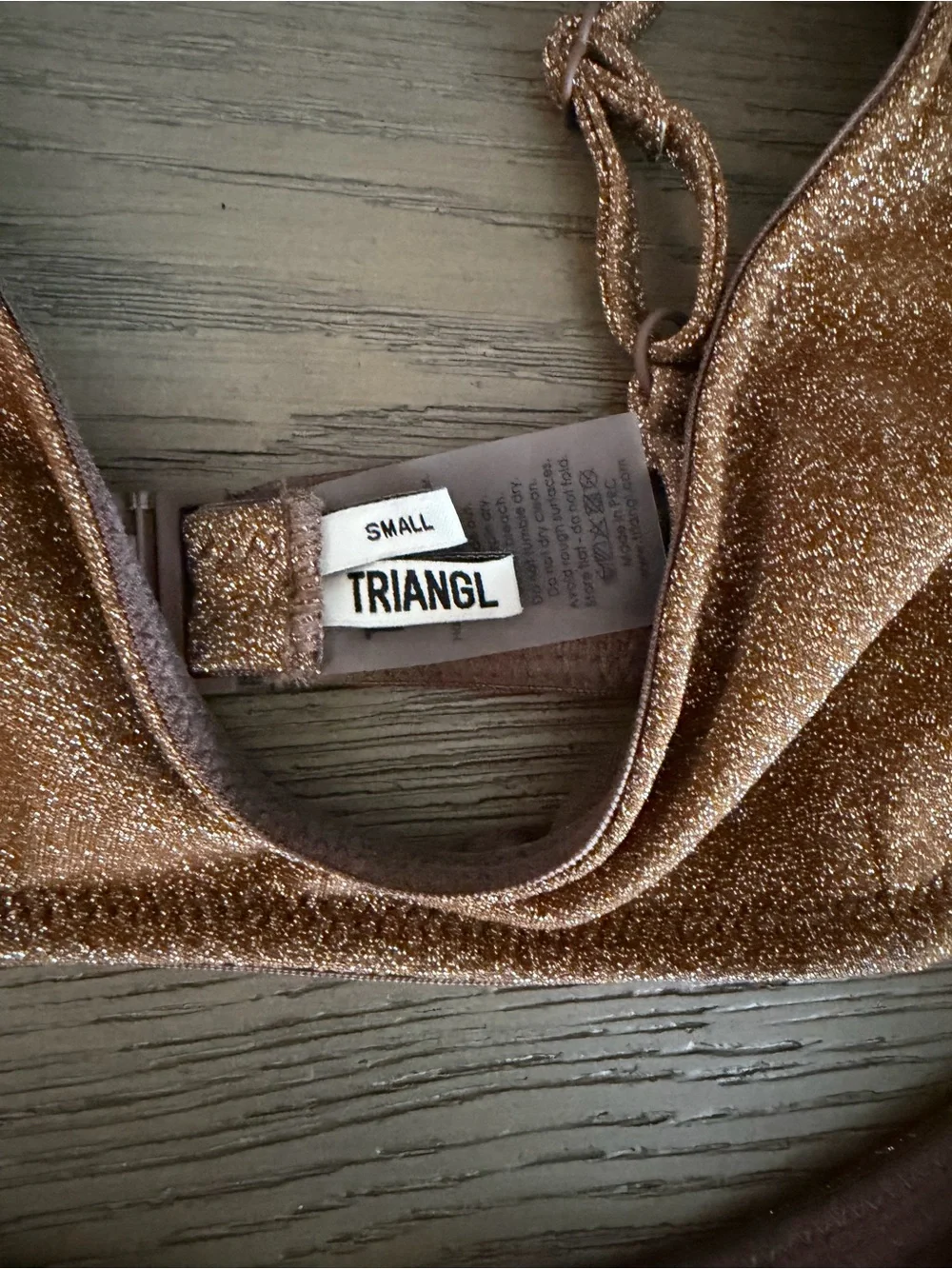 triangl swimwear Bronze Glitter Bikini Top